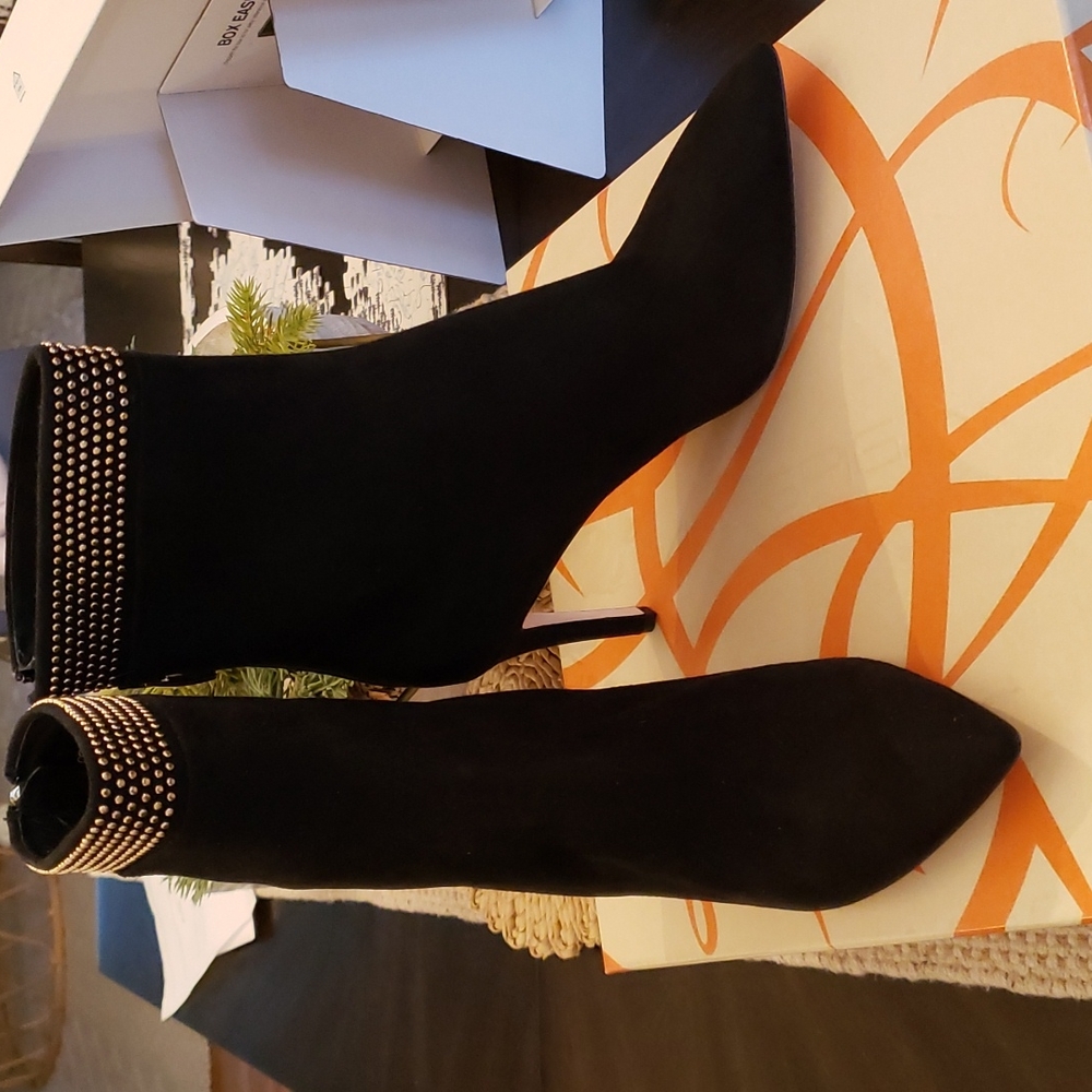 VIA Spiga Concordia black suede studded ankle boots